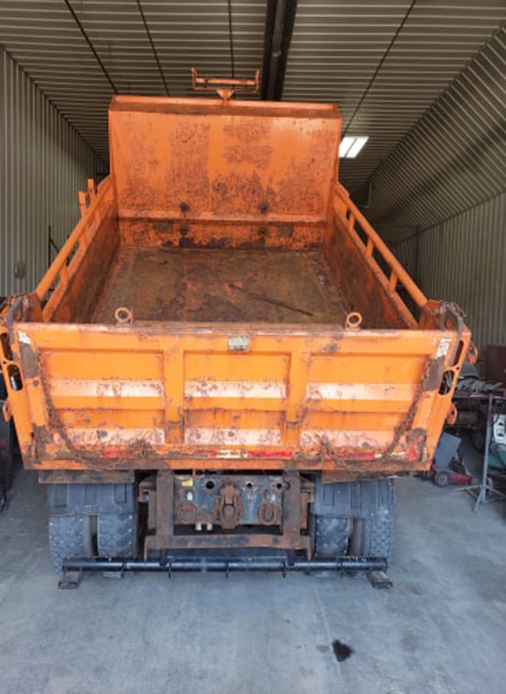 Orange dump truck