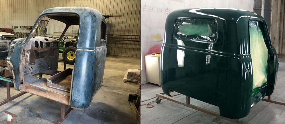 '52 Chevy before and after restoration