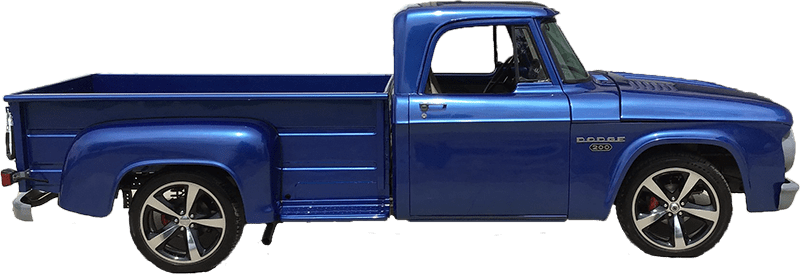 Blue dodge truck restored by RPM Revival